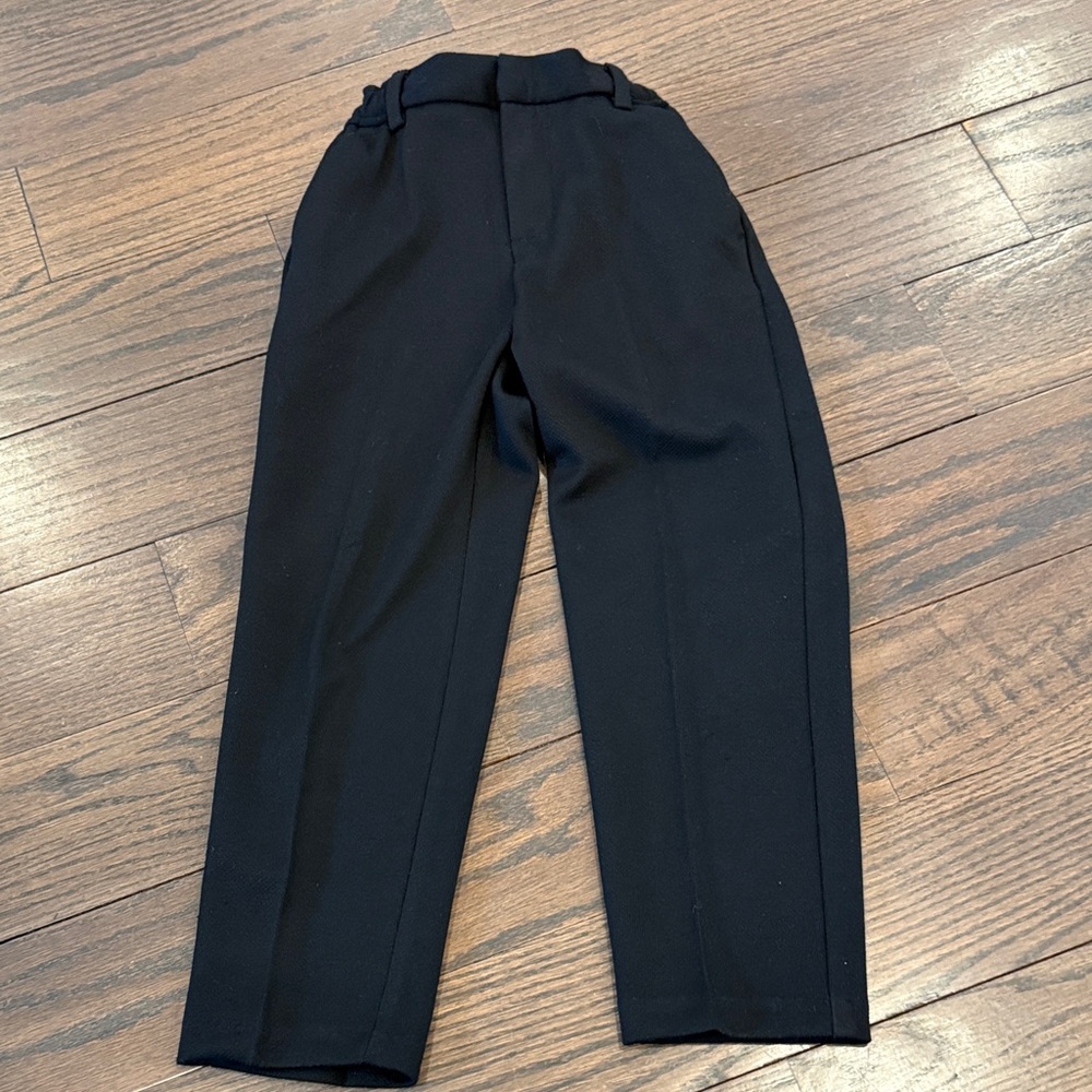 Boys Zara Classic Black Dress Pants elastic waist